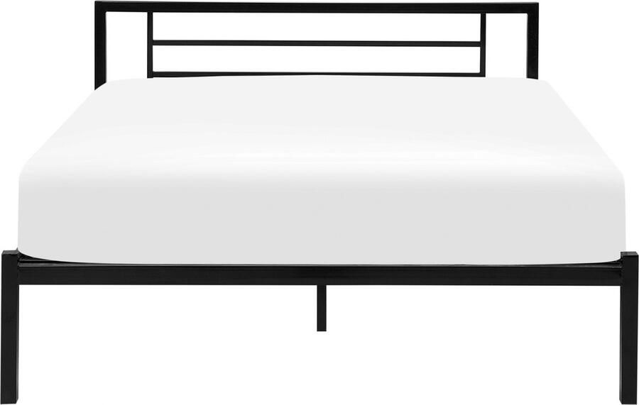 Beliani CUSSET Tweepersoonsbed Zwart 140 x 200 cm Metaal