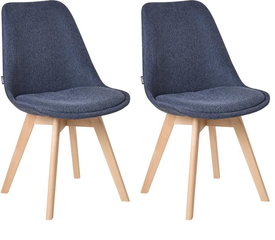 Beliani Set van 2 eetkamerstoelen DAKOTA II Grafietgrijs