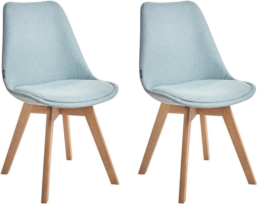 Beliani DAKOTA Eetkamerstoel set van 2 Mintgroen Polyester