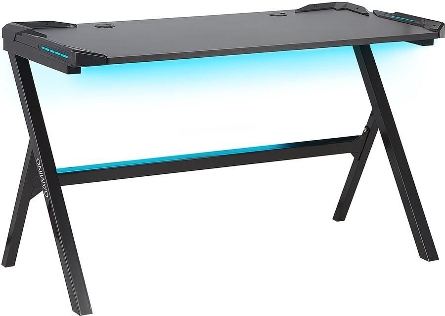 Beliani Game bureau DANVERS Zwart 120 cm 60 cm RGB LED