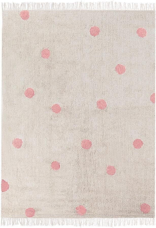 Beliani Kindervloerkleed DARDERE Roze 140 x 200 cm Katoen