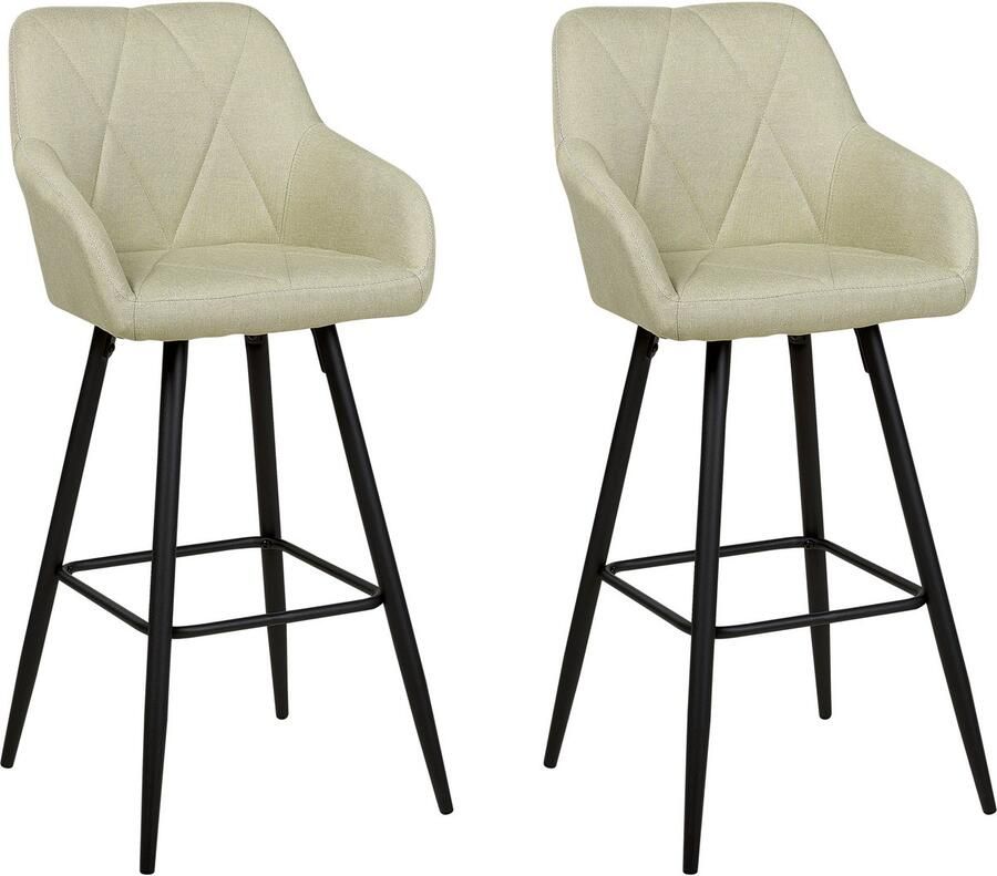Beliani Set van 2 barstoelen DARIEN Lichtgroen