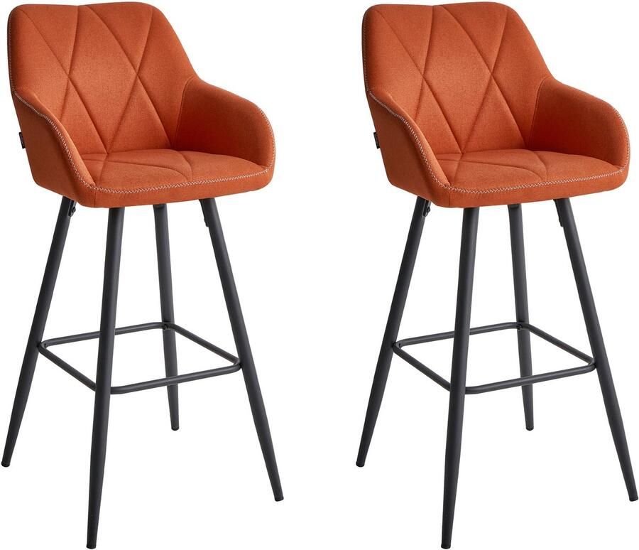 Beliani Set van 2 barstoelen DARIEN Oranje