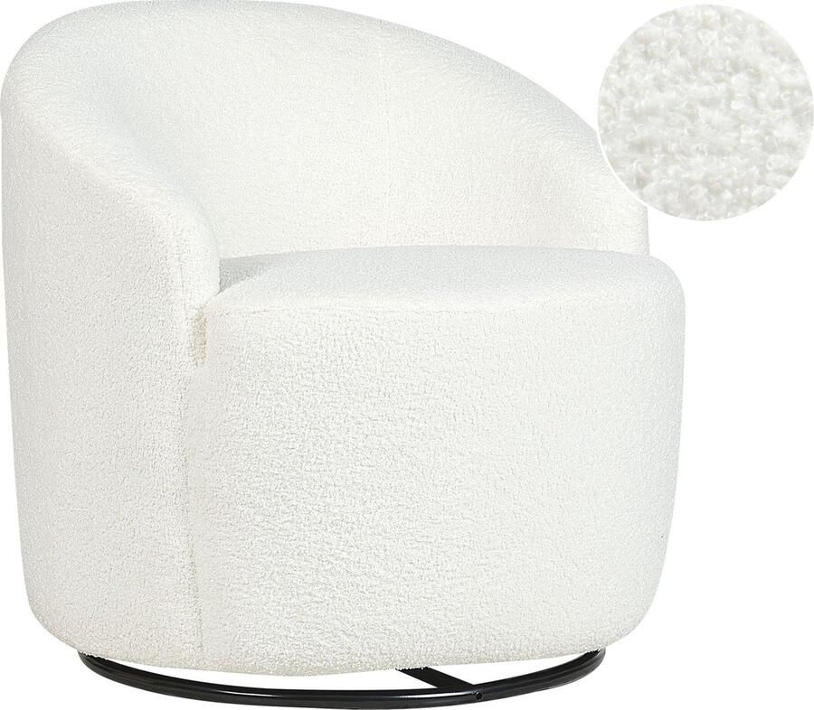 Beliani DAVIK Fauteuil Off-white Polyester