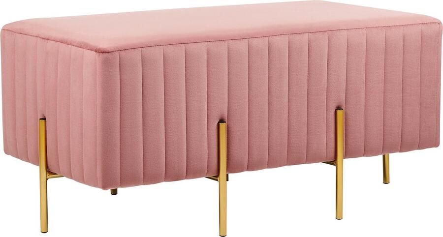 Beliani DAYTON Voetenbankje Pastelroze Fluweel