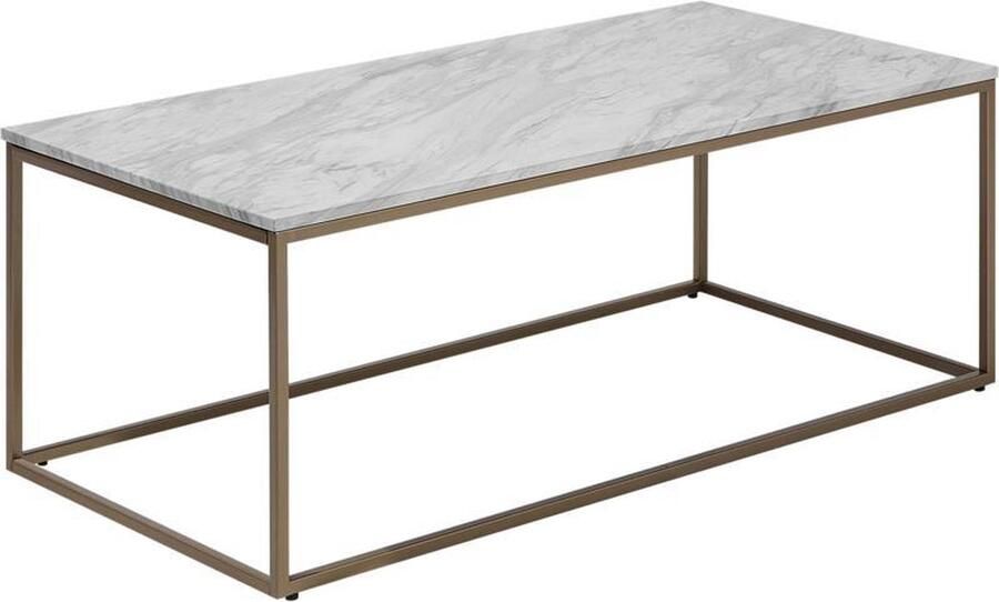 Beliani Salontafel marmerlook beige goud DELANO