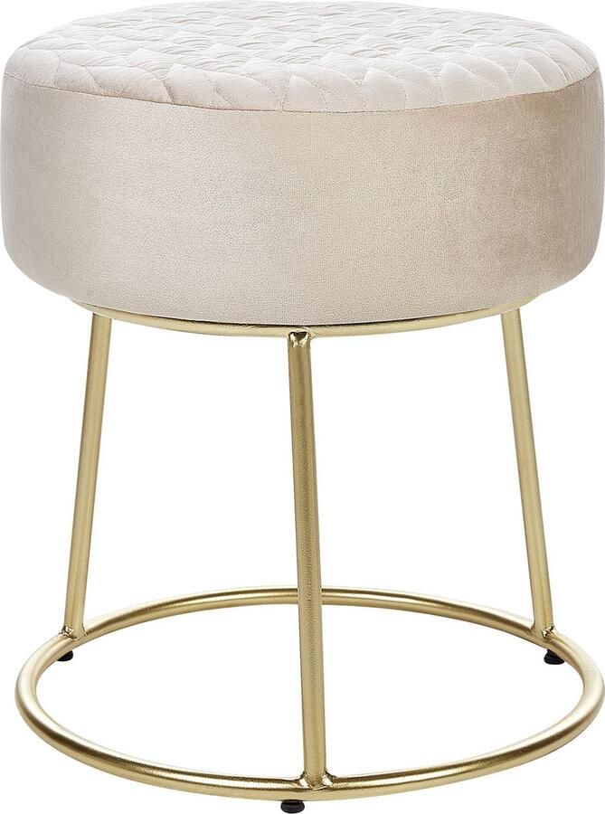 Beliani DELCO Hocker Lichtbeige Fluweel