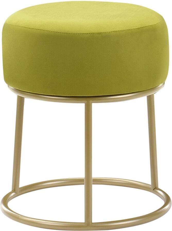 Beliani Hocker DELCO Fluweel Limegroen