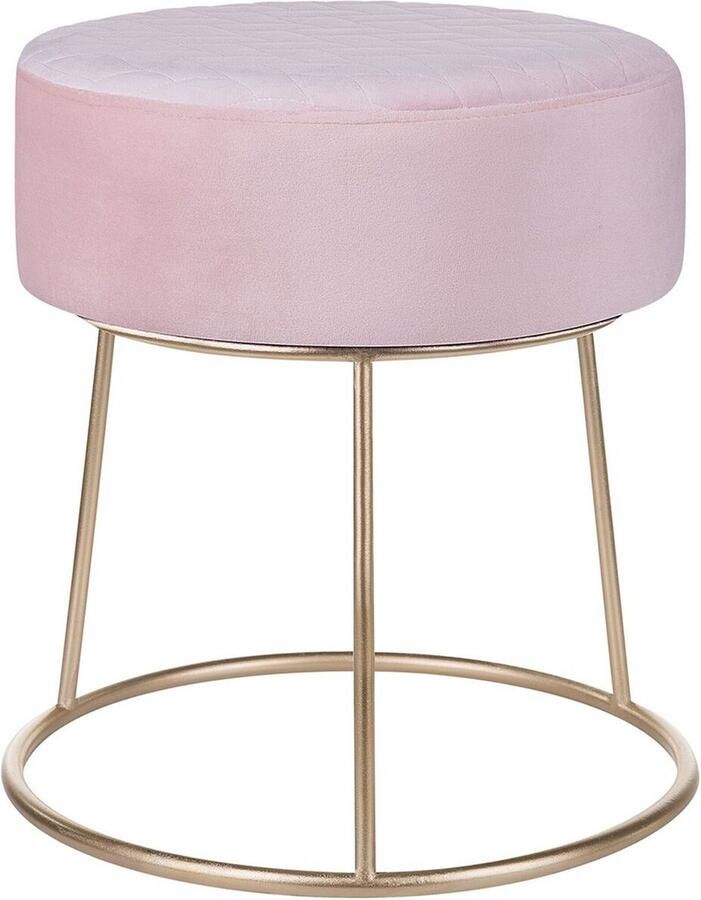 Beliani DELCO Hocker Roze Fluweel