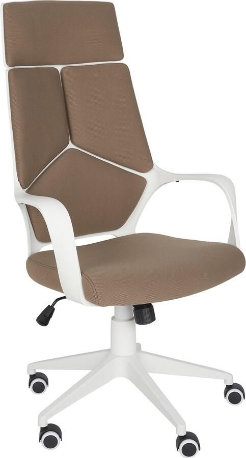 Beliani DELIGHT Bureaustoel Bruin Wit Polyester