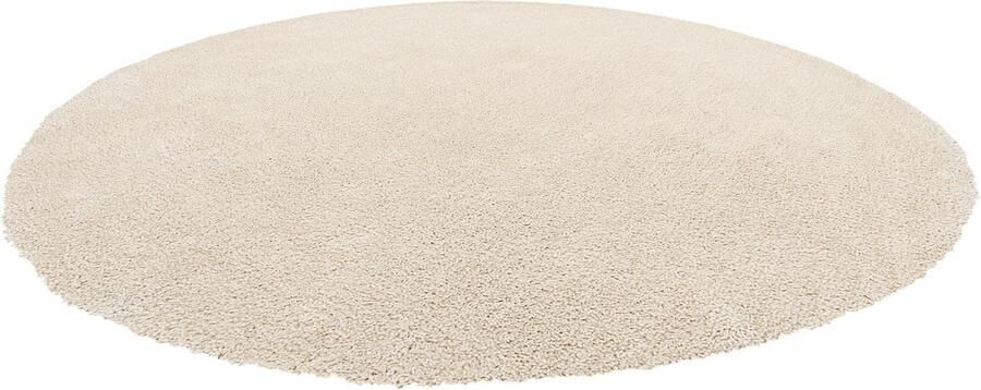 Beliani DEMRE Shaggy vloerkleed Beige 140 cm Polyester