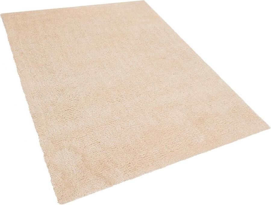 Beliani DEMRE Shaggy vloerkleed Beige 160 x 230 cm Polyester