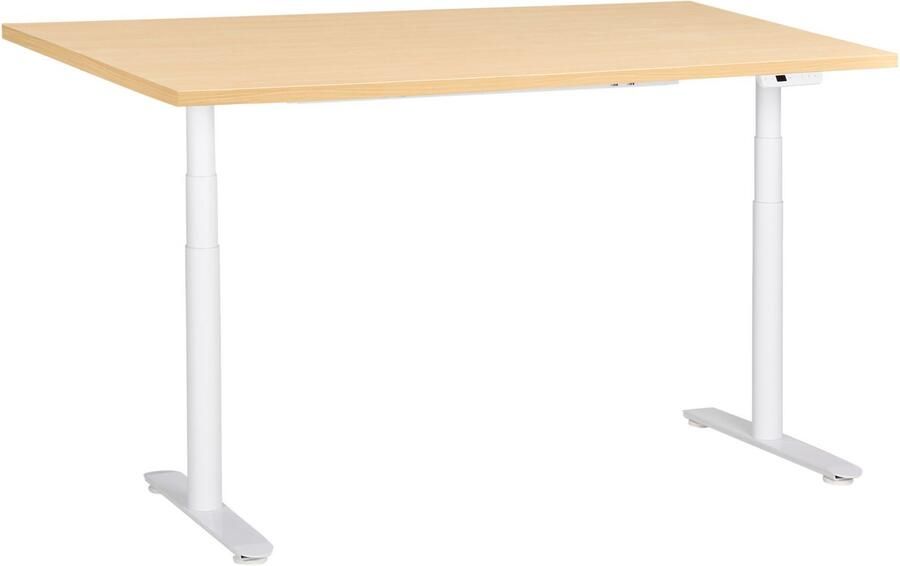 Beliani DESTINAS Elektr bureau Wit Lichtbruin 160 x 72 cm Vezelplaat