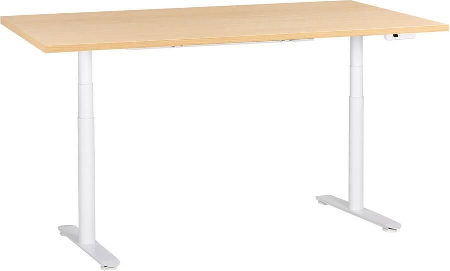 Beliani DESTINAS Elektr bureau Wit Lichtbruin 180 x 72 cm Vezelplaat