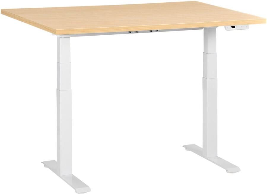 Beliani DESTINES Elektr bureau Wit Lichtbruin 120 x 60 cm Vezelplaat