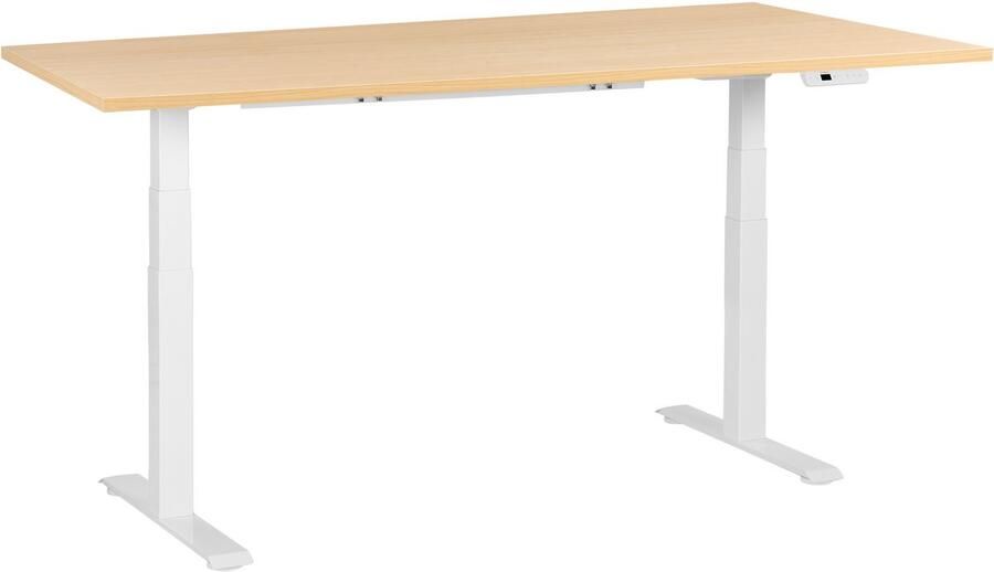 Beliani DESTINES Elektr bureau Wit Lichtbruin 180 x 72 cm Vezelplaat