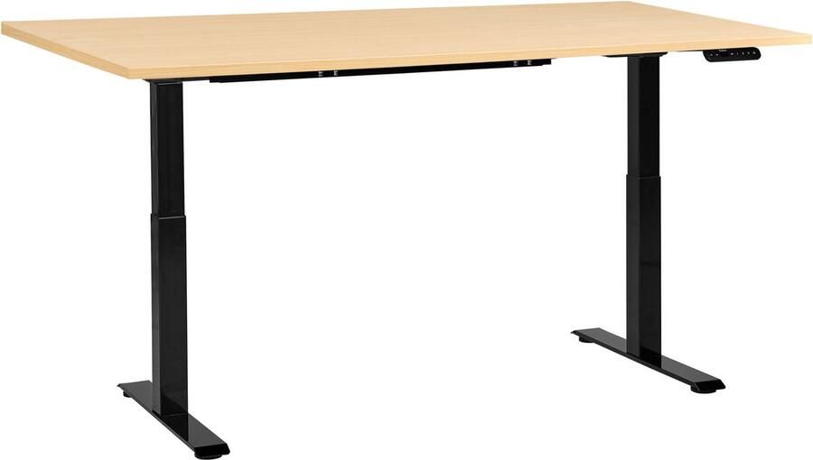 Beliani DESTINES Elektr bureau Zwart Lichtbruin 160 x 72 cm Vezelplaat