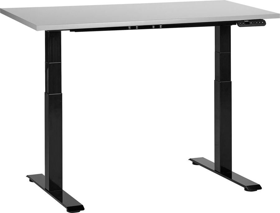 Beliani Elektrisch verstelbaar sta-bureau DESTINES Grijs zwart 120 cm 72 cm