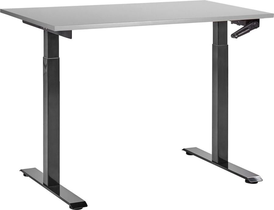 Beliani Handmatig verstelbaar sta-bureau DESTINES Grijs zwart 120 cm 72 cm