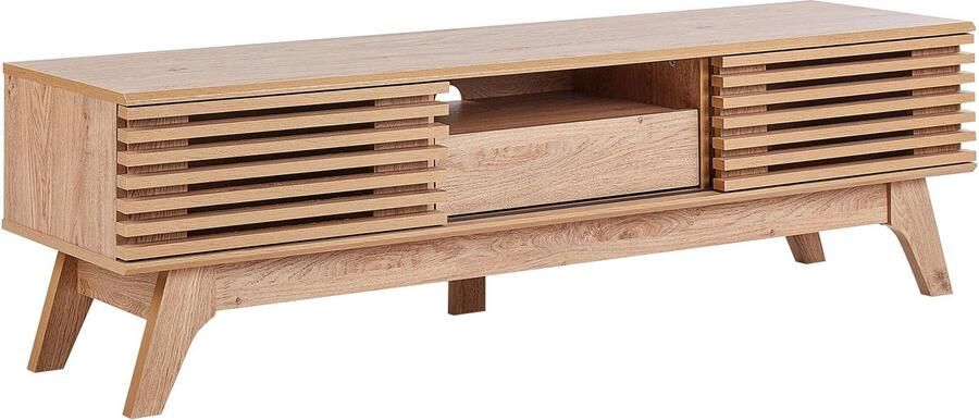 Beliani DETROIT II TV-meubel Lichte houtkleur Vezelplaat