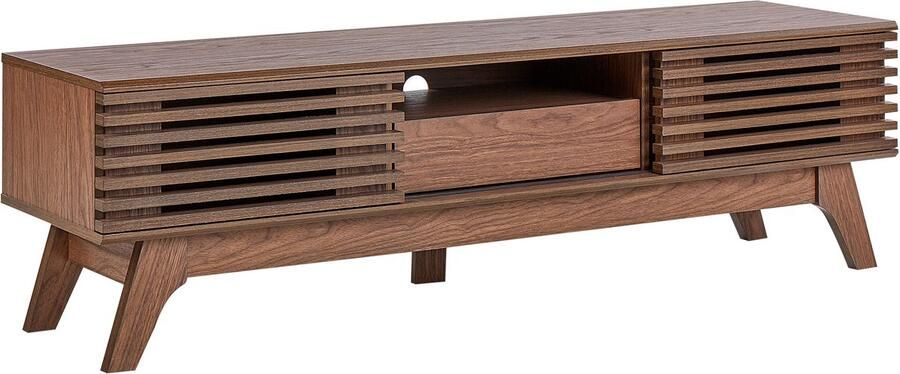 Beliani DETROIT TV-meubel Donkere houtkleur Spaanplaat - Foto 2