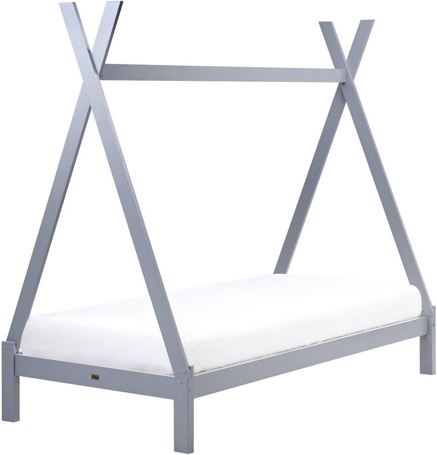 Beliani Kinderbed Tent Dennenhout DEVAY 90 x 200 cm Grijs