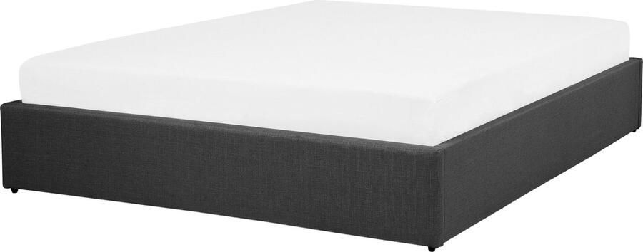 Beliani Opbergbed zonder hoofdbord Stof DINAN 140 x 200 cm Donkergrijs - Foto 2