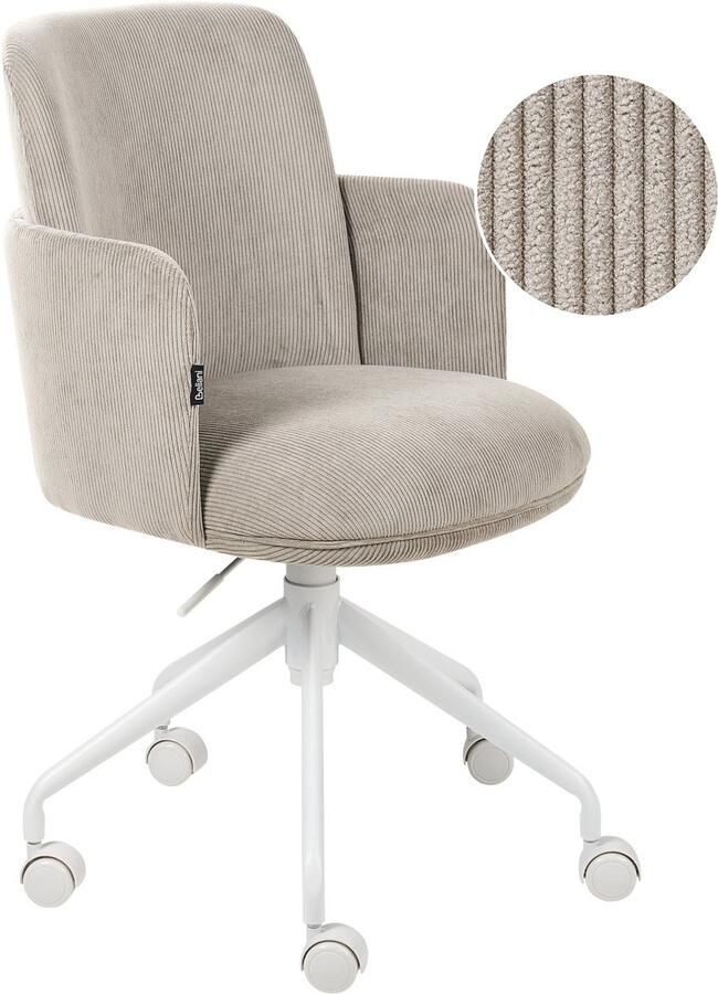 Beliani DRYDEN Bureaustoel Taupe Corduroy