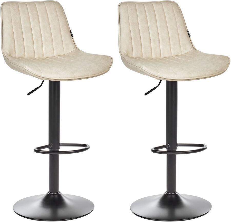 Beliani DUBROVNIK Barkruk set van 2 Lichtbeige Kunstleer