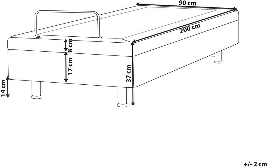 Beliani DUKE Bed zonder hoofdbord Gebroken wit 90 x 200 cm Bouclé