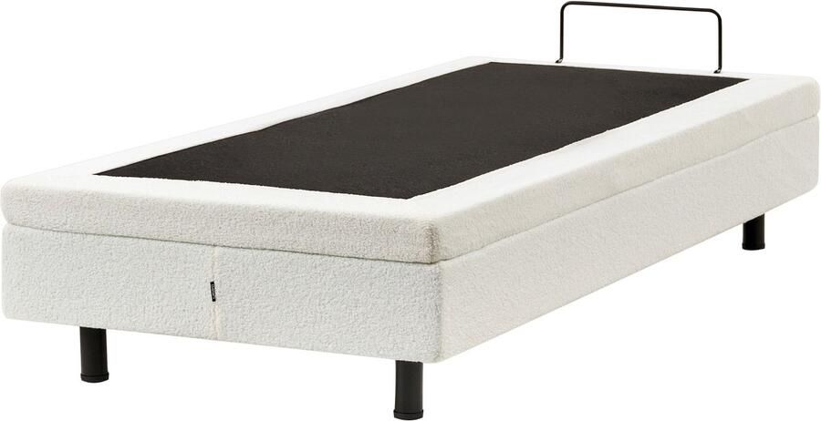 Beliani DUKE Bed zonder hoofdbord Gebroken wit 90 x 200 cm Bouclé - Foto 2