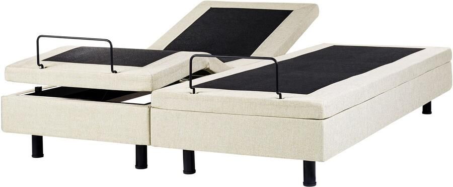 Beliani DUKE II Tweepersoonsbed zonder hoofdbord Beige 180 x 200 cm Polyester