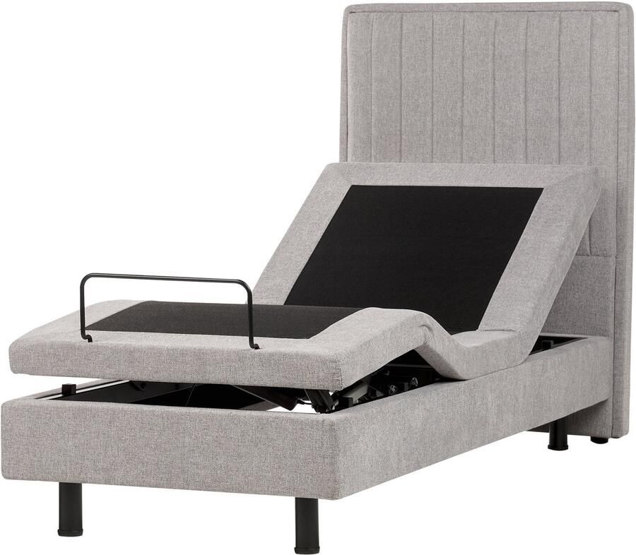 Beliani DUKE II Eenpersoonsbed Grijs 80 x 200 cm Polyester