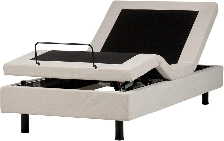 Beliani DUKE II Eenpersoonsbed Lichtbeige 90 x 200 cm Polyester