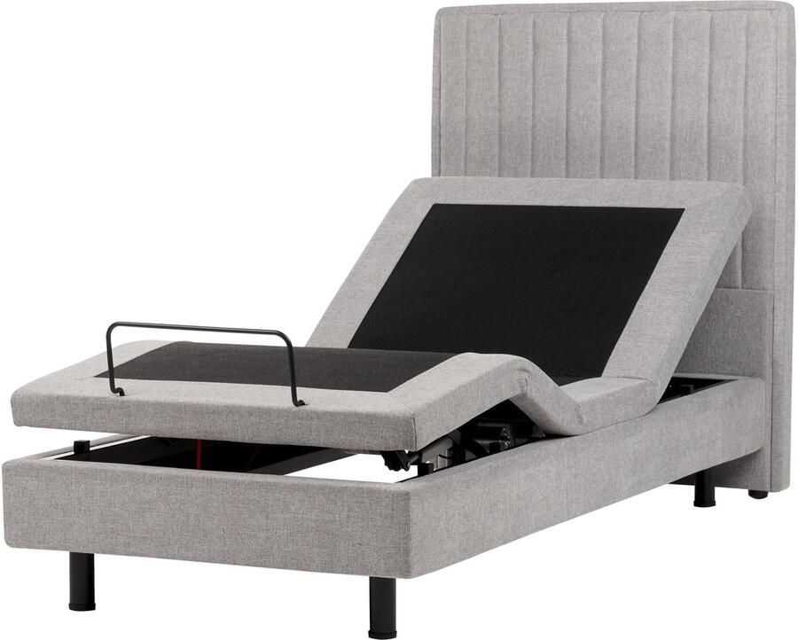 Beliani -DUKE II-Eenpersoonsbed-Lichtgrijs-90 x 200 cm-Polyester