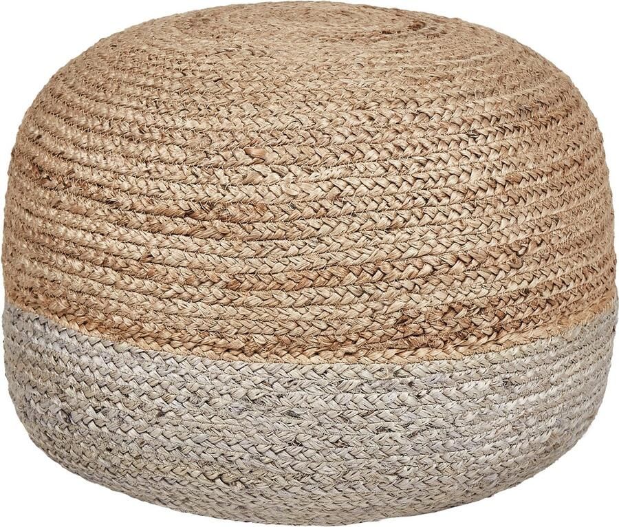 Beliani DUKI Poef Natuurlijk Taupe 50 cm Jute