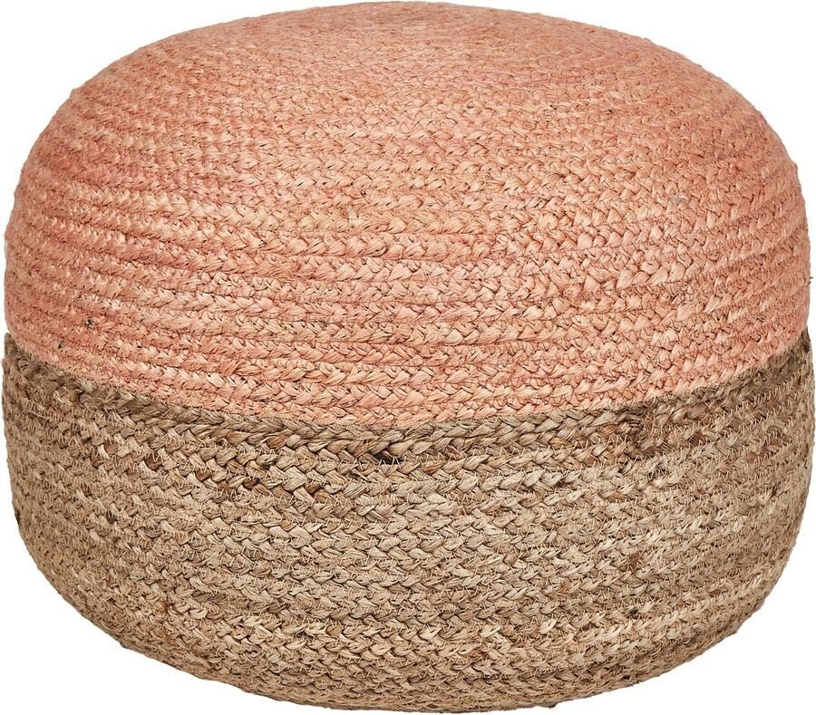 Beliani Poef DUKI Jute Perzik 50 cm 50 cm 40 cm - Foto 2