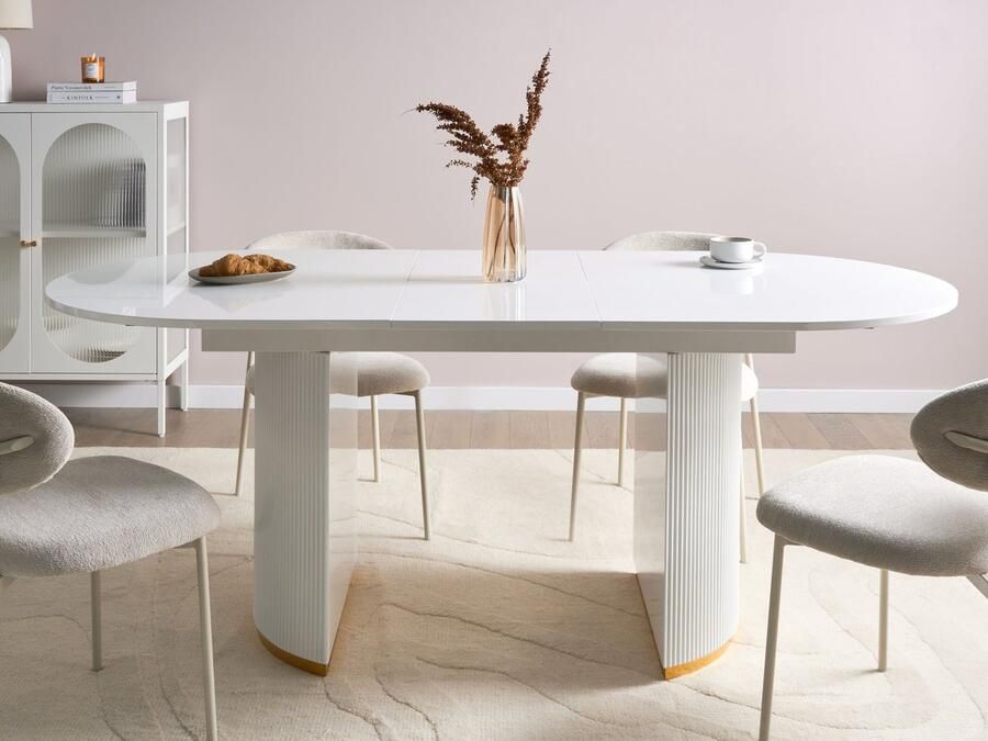 Beliani DULVERTON Uitschuifbare eettafel Wit MDF