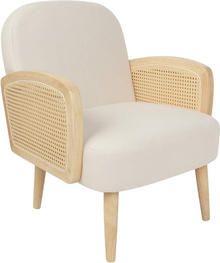 Beliani DVENBERG Fauteuil Lichtbeige Lichtbruin Stof