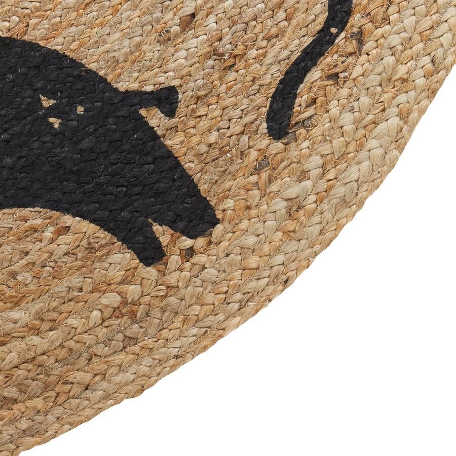 Beliani Vloerkleed jute beige ⌀ 120 cm EARTH