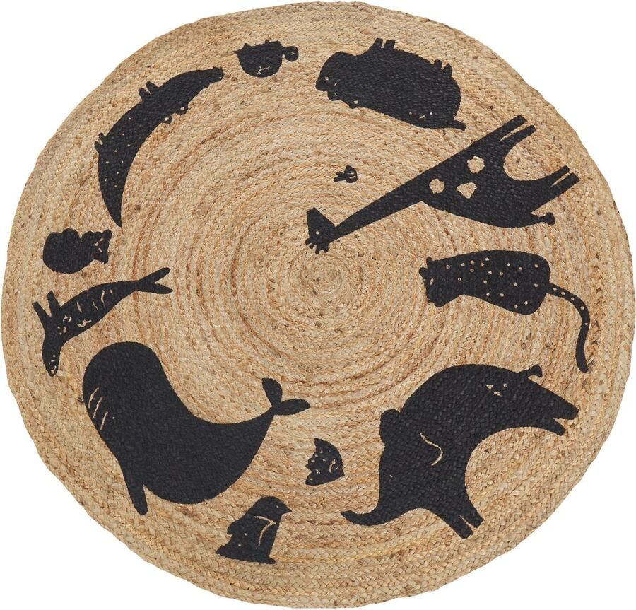 Beliani Vloerkleed jute beige ⌀ 120 cm EARTH - Foto 3