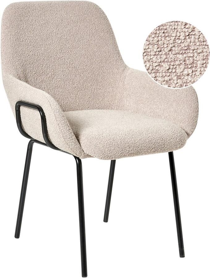 Beliani Eetkamerstoel ALGONA Bouclé Beige