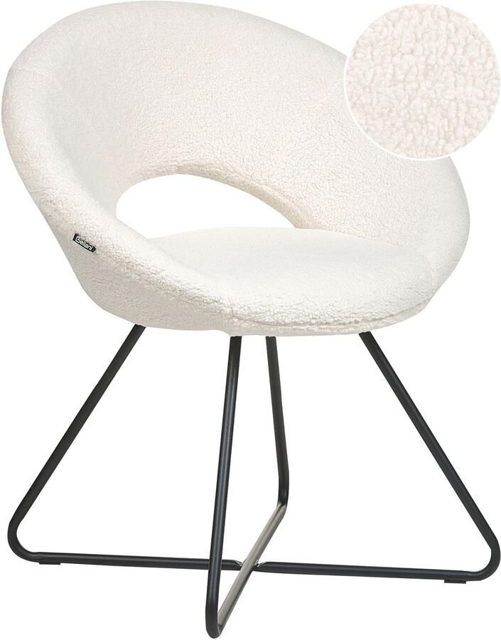 Beliani RACHEL Fauteuil Gebroken wit Bouclé