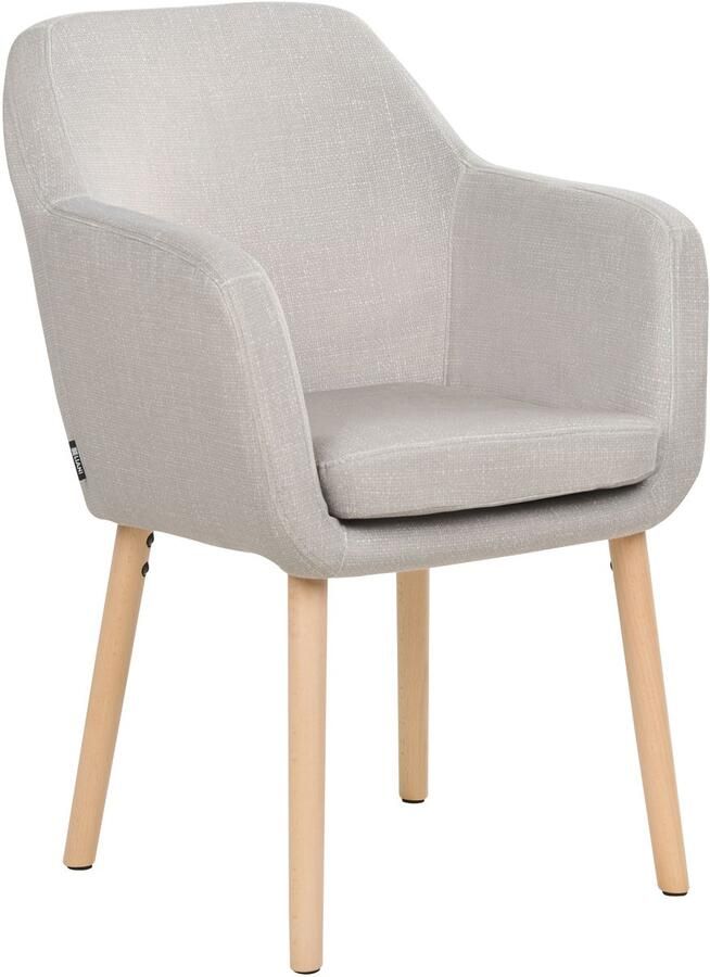 Beliani YORKVILLE II Eetkamerstoel Taupe Fluweel