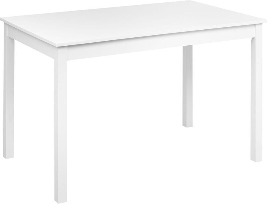 Beliani Eettafel BARLEE Wit 120 cm 75 cm Populierhout