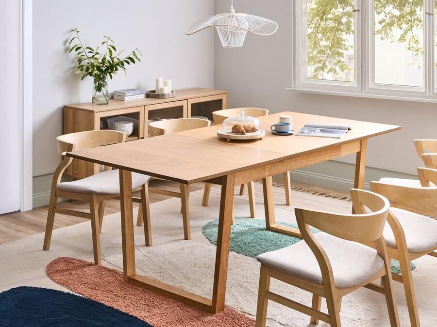 Beliani Eettafel uitschuifbaar CAMDEN Licht essenhout 160 200 cm 95 cm - Foto 2