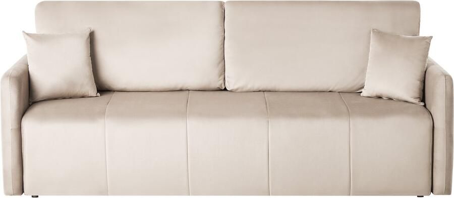 Beliani EGGE Driezitsbank Taupe Fluweel
