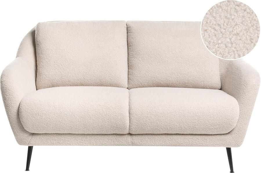 Beliani EIBY Tweezitsbank Beige Bouclé
