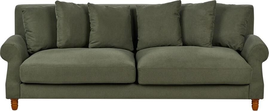 Beliani EIKE Driezitsbank Donkergroen Polyester