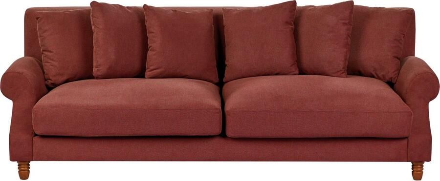 Beliani EIKE Driezitsbank Rood Polyester